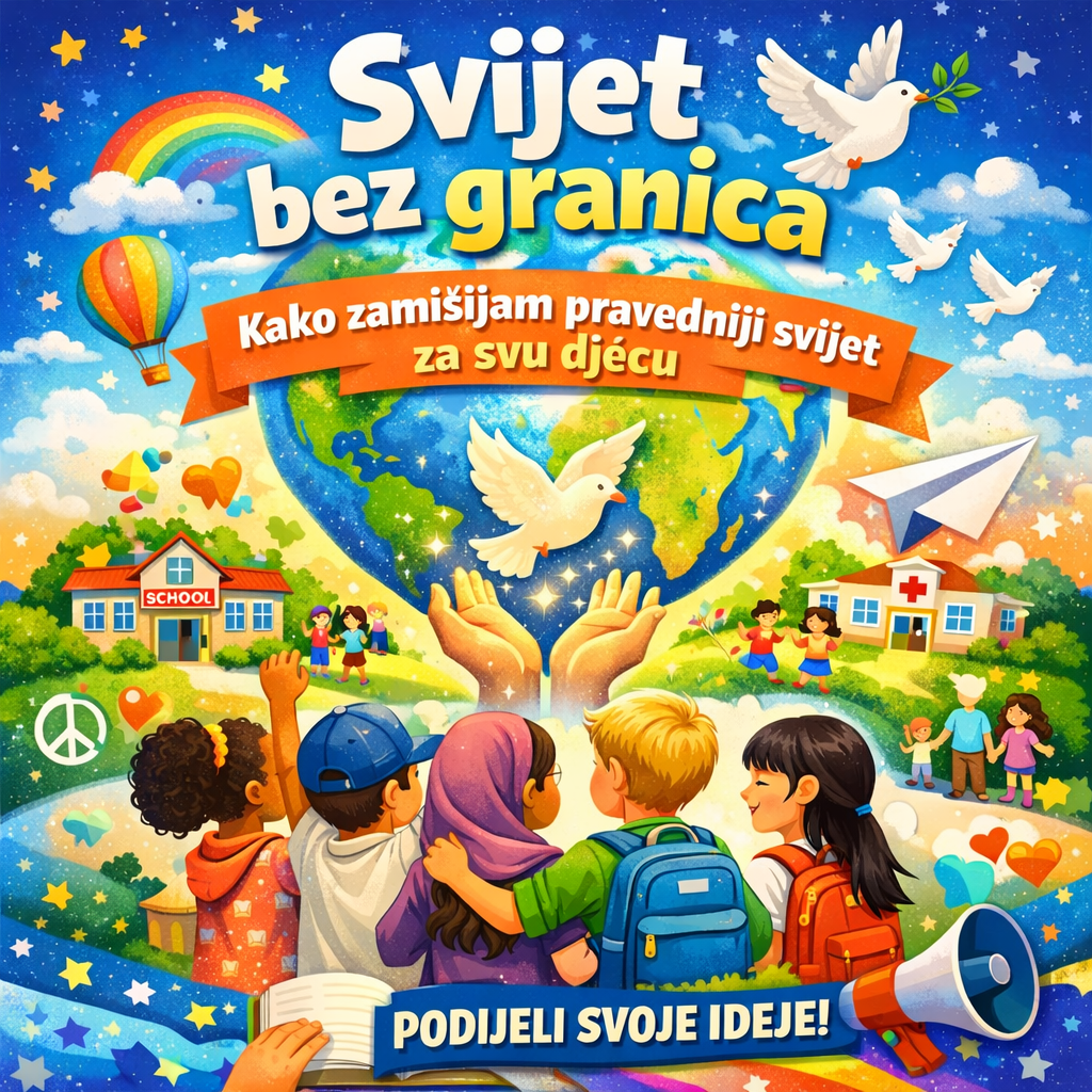 Konkurs za djecu „Svijet bez granica: kako zamišljam pravedniji svijet za svu djecu“ i pokaži&hellip;
